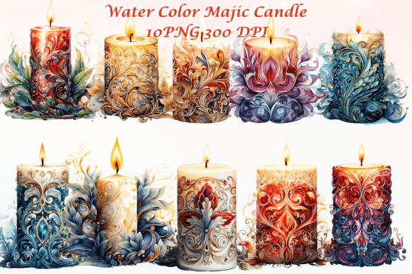 Download Water Color Magic Candle - Water color Collection