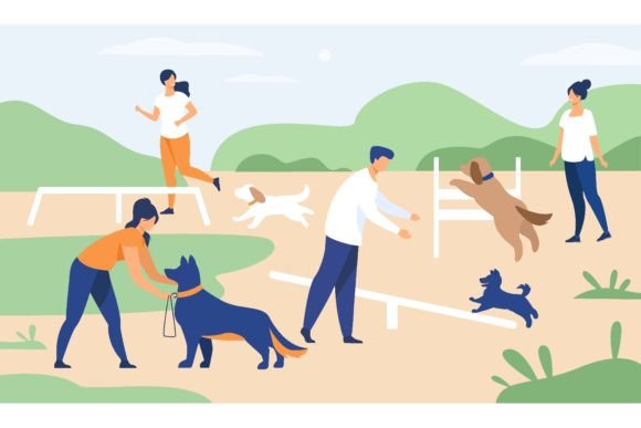 Download Happy People Training Dogs on Jumping Eq - People Collection