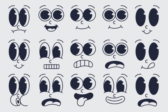 Download Different Cartoon Facial Expressions Set - Facial Collection