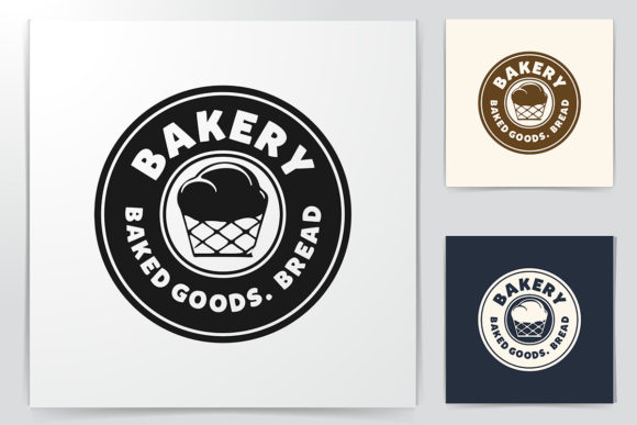 Download Vintage Round Badge, Bakery Cupcake Logo - Bakery Collection