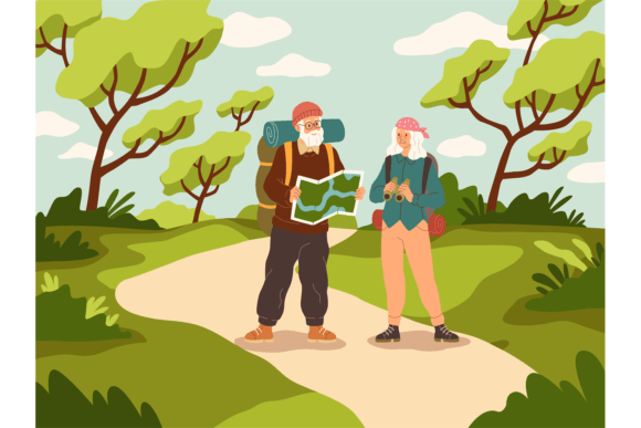 Download Old People Tourist Walk. Happy Active El - People Collection