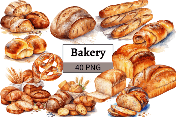 Download Watercolor Bakery Illustration Bundle - Bakery Collection