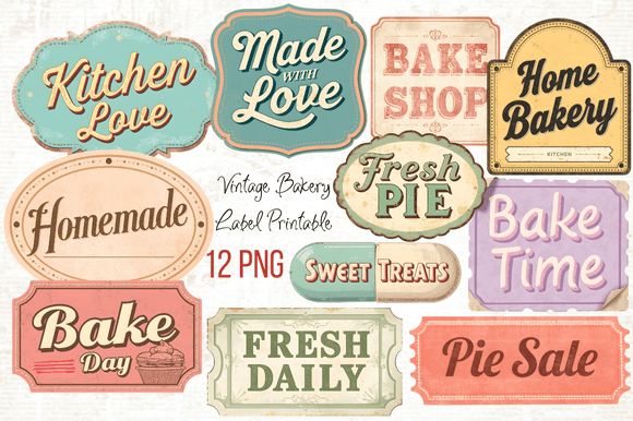 Download Vintage Bakery Label Printable - Bakery Collection